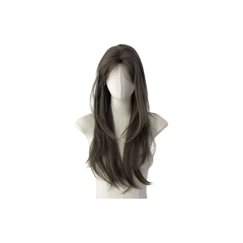Gentle Welcome Синтетические Волосы Средняя Доля Прямые Волосы Молочно-Чайный Серый Коричневый Атмосферный Незаметный Полная Перука для Головы
