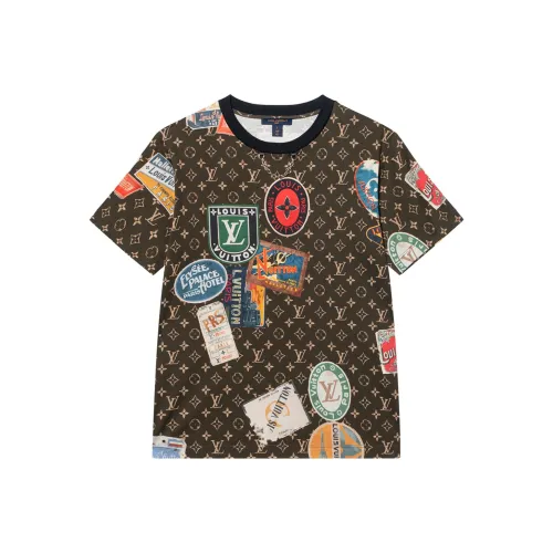 LOUIS VUITTON FLIGHT MODE Рукав с оборванным плечом T-рубашка Женская Коричневая