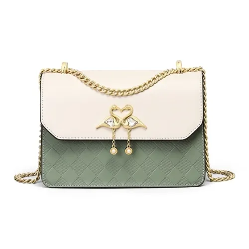 Crtnzo Kroez Коровья кожа Сумка через плечо Стандартная Женская Экрю и Зеленый