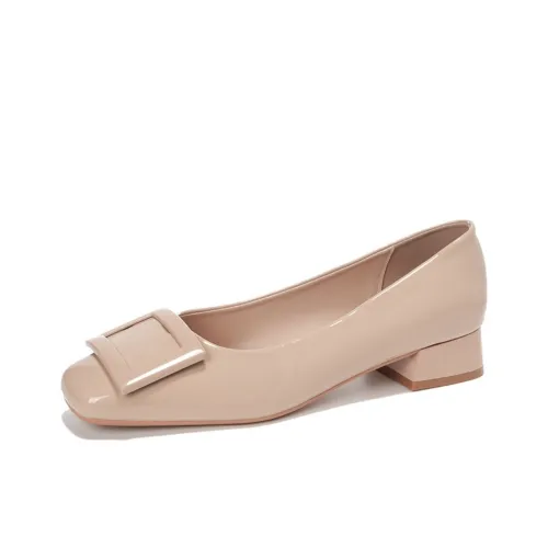 CHERRY KALIKA Высокий каблук грубый женские телесный цвет