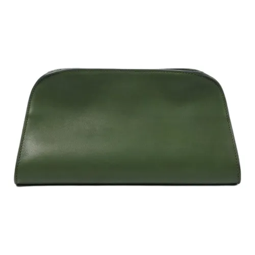 THE ROW Клатч из коровьей кожи женский лесной зеленый