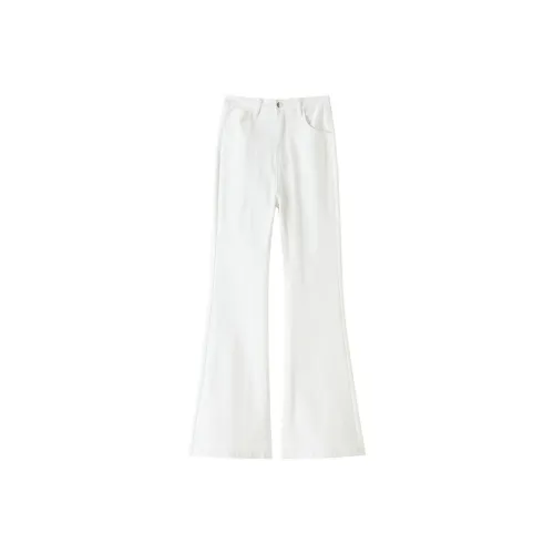 FINDSME GAGA Белый Обычный Длина брюк Женские Джинсы