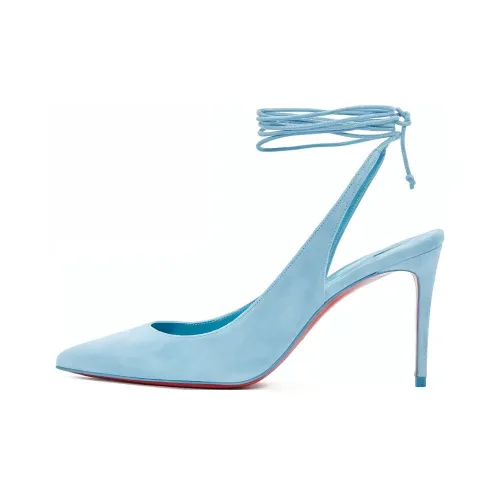 CL Узкий каблук One Ремень Сандалии Женские Синий