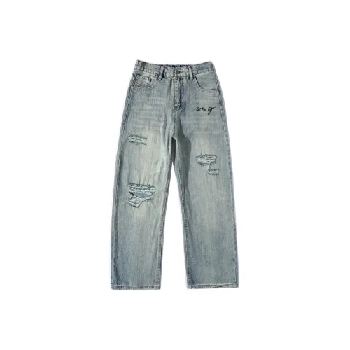 GET MAX GIFT Мятно-зеленые унисекс джинсы