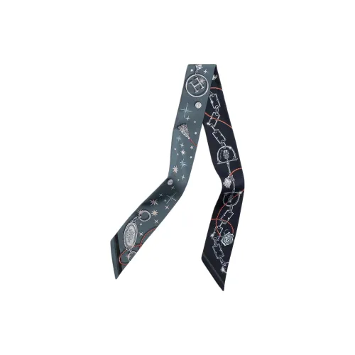 HERMES Шелковые шарфы Женские Океан Синий