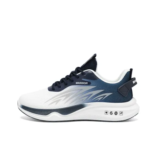 Warrior Аbrasion Resistant Lightweight And Breathable Низкие Беговые Кроссовки Мужские Белые и Синие
