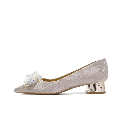 Lanza Грубый каблук Высокие каблуки Женские Шампанское