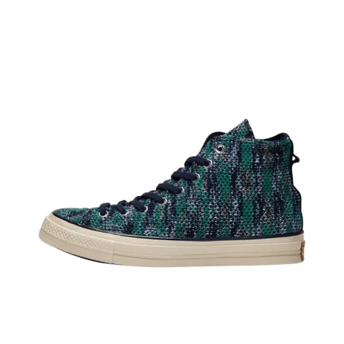MISSONI x Converse Chuck Taylor All Star Abrasion Resistant MID Топ Скейтборд Кроссовки Мужские Синий Зеленый Бежевый