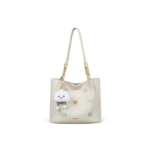 EBLAN Сумка через плечо из коровьей кожи стандартная женская цвет экрю