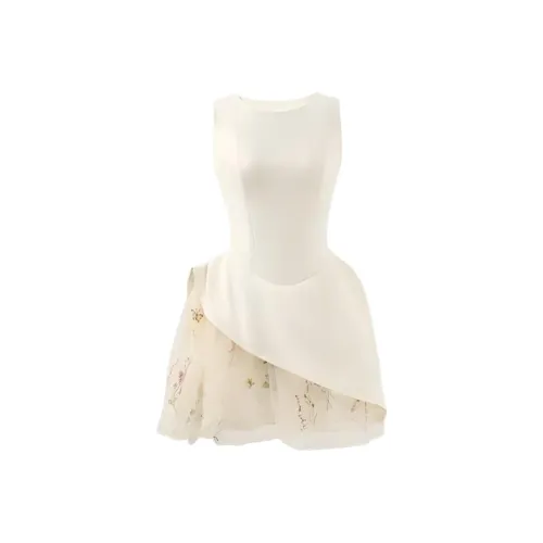 VKXOW Абрикос Женские Платья без рукавов