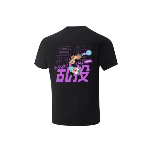 Подкладка Короткий рукав Т-рубашка Унисекс Черный