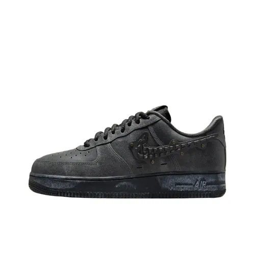 Nike Air Force 1 Abrasion Resistant Низкие Кроссовки для скейтбординга Унисекс Черные