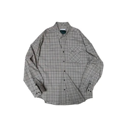 Undermycar SS25 FLORAL SAFETY PIN Японский Ткань GINGHAM CHECK Рубашка Men's