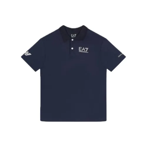 EMPORIO ARMANI Поло EA7 Темно-синий Детский
