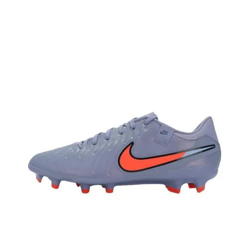Nike Tiempo Legend 10 FG Твердый грунт Устойчивый к истиранию Поддержка Ударопрочные футбольные бутсы Унисекс Серый