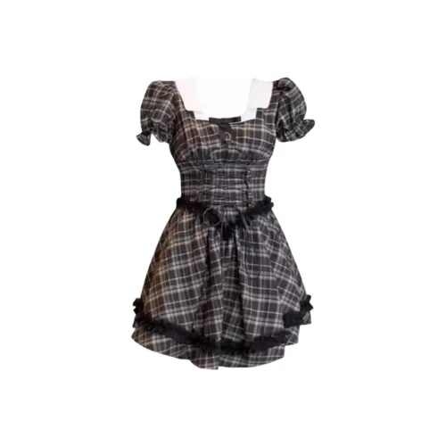 IUNOP Лето Винтаж Клетчатый Принцесса в бегах Платье Женское