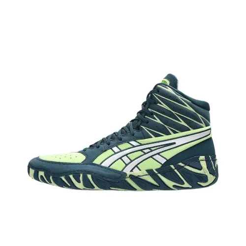 Asics AGGRESSOR 6 Устойчивые к истиранию Высокие Кроссовки для тренировок Мужские Синие Зеленые