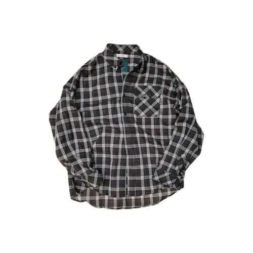 Undermycar SS25 FLORAL SAFETY PIN Японский Ткань TARTAN CHECK Рубашка Men's