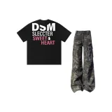Короткий рукав + Камуфляжные джинсы [Двухкомпонентный комплект]