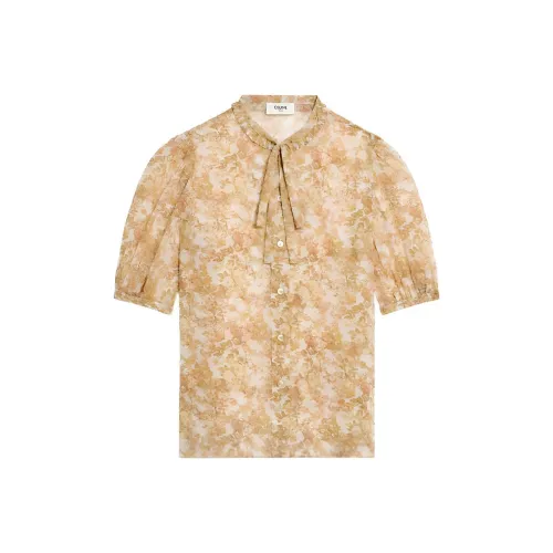 CELINE Тонкая блуза LavallièRE из шелка Georgette женская желтая