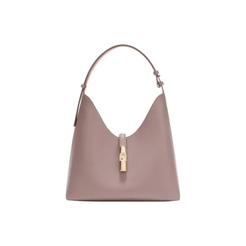 Furla GOCCIA Телячья кожа Сумка Hobo Пельмени Сумка Женская Светло-фиолетовая