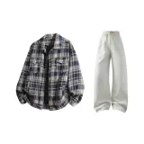 2 пачки (Черный топ + Цветочные белые штаны)