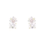 Серьги-гвоздики с цветочным сахарным кубиком