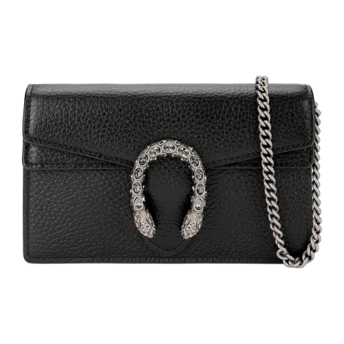 GUCCI Dionysus Кожаная Сумка через плечо Сумка на плечо Экстра мини Женская Черная