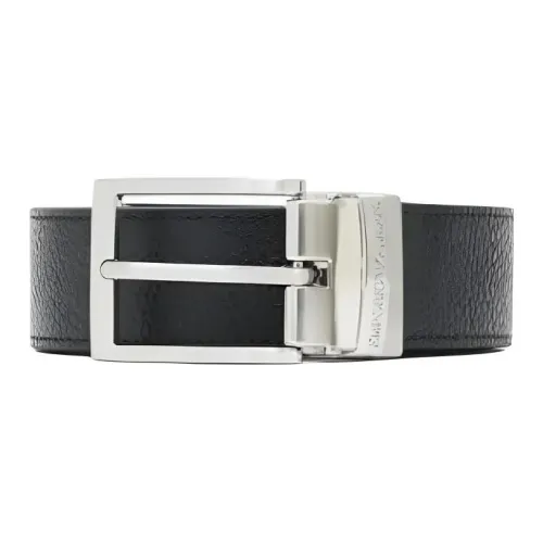 EMPORIO ARMANI Ремни из коровьей кожи Мужской Черный Ширина 3,4CM