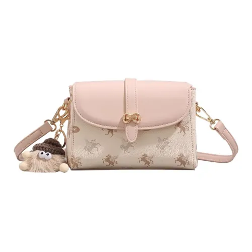 PESASRIE ПУ (полиуретан) Сумка Сумка через плечо Сумка через плечо Женская Персиково-розовая