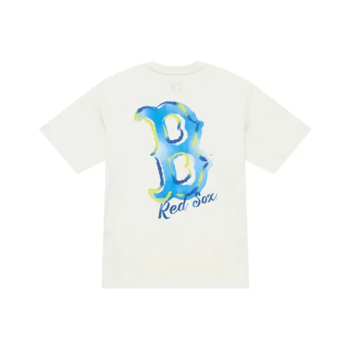 Mlb Base Logo Basic Collection Basic Boston Red Sox FW25 T-Shirt Унисекс Стандарт Айвори Белый