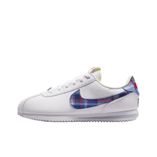Nike Cortez Устойчивый к истиранию Низкий Топ КIDS Lifestyle Shoes Белый Подростки