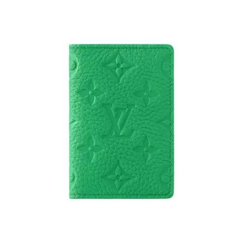 LOUIS VUITTON Pocket Organizer Коровья кожа Кошелек Мужской Зеленый