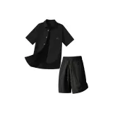 Black (Синий логотип сердца на груди) + Черный (Синий логотип сердца на штанах)