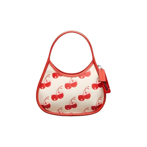 COACH Ergo Синтетическая кожа Одно плечо Сумка Маленькая Женская Красная и Белая