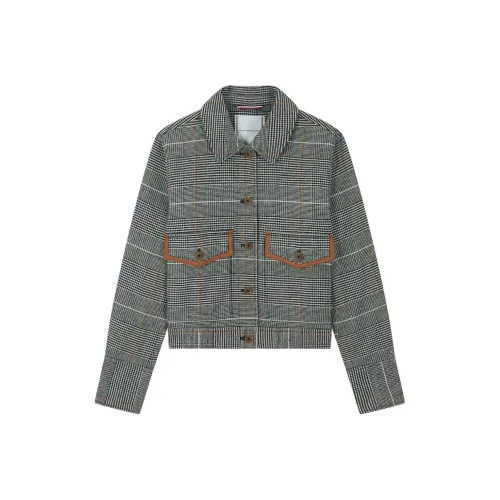 Tommy Hilfiger Черно-белая клетка 0IM Женские Куртки