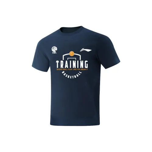 LINING Короткий рукав T-рубашка унисекс Гуандунский синий