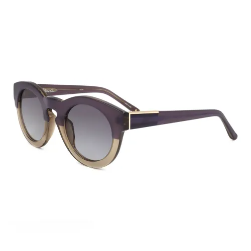Linda Farrow Ацетат Нерегулярная форма Солнцезащитные очки Женские Желтый Фиолетовый