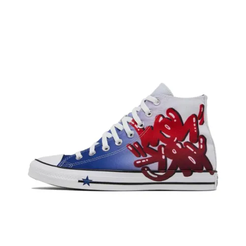 Converse Chuck Taylor All Star Износостойкие высокие кеды унисекс красные синие