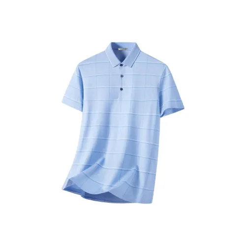 Red bean Светло-синие Мужские T-рубашки