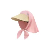 Розовый солнцезащитный повязок на голову, соломенная шляпа