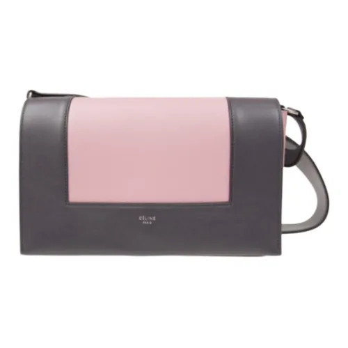 CELINE Frame Гладкая Телячья Кожа Сумка через плечо Средняя Женская Серый и Розовый