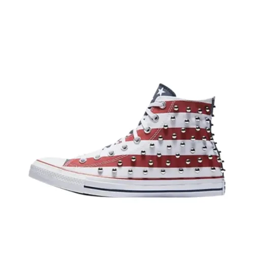 Converse Chuck Taylor All Star Износостойкие высокие кеды унисекс белые красные