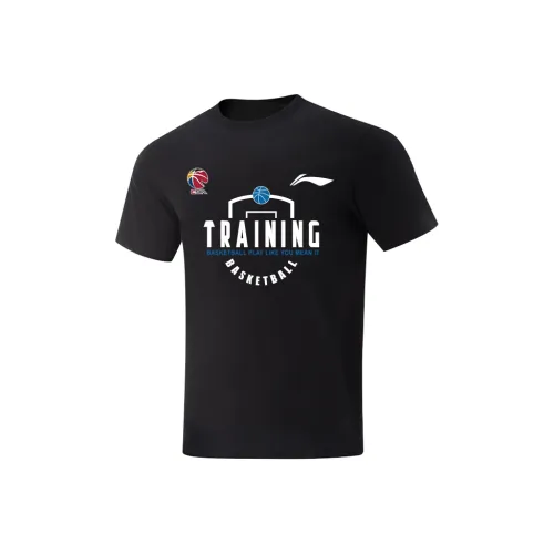 LiNing Короткий рукав T-рубашки унисекс черный