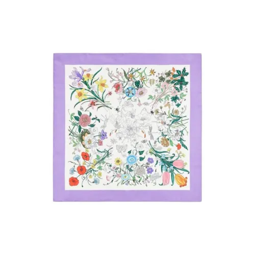 GUCCI Silk Шелковые шарфы Унисекс Фиолетовый