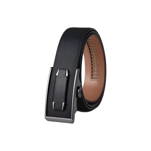 ROSEROOEN Ремни из лицевой коровьей кожи унисекс черный 3,5 см