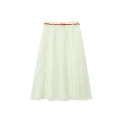 OVV Авокадо-зеленый Женские Повседневные Длинные Юбки