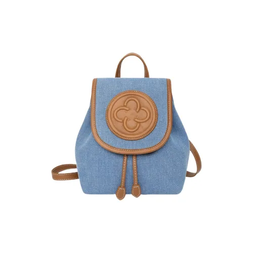 CASSILE Деним Сумка Сумка через плечо Рюкзак Маленький Женский Небесно-синий с Амбер