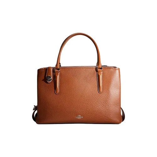 COACH Brooklyn Сумка через плечо из галечной кожи большая женская сумка седло