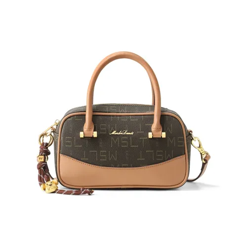 MashaLanti ПВХ Бостон Сумка через плечо Сумка Сумка Обычная Женская Кофейная Экрю